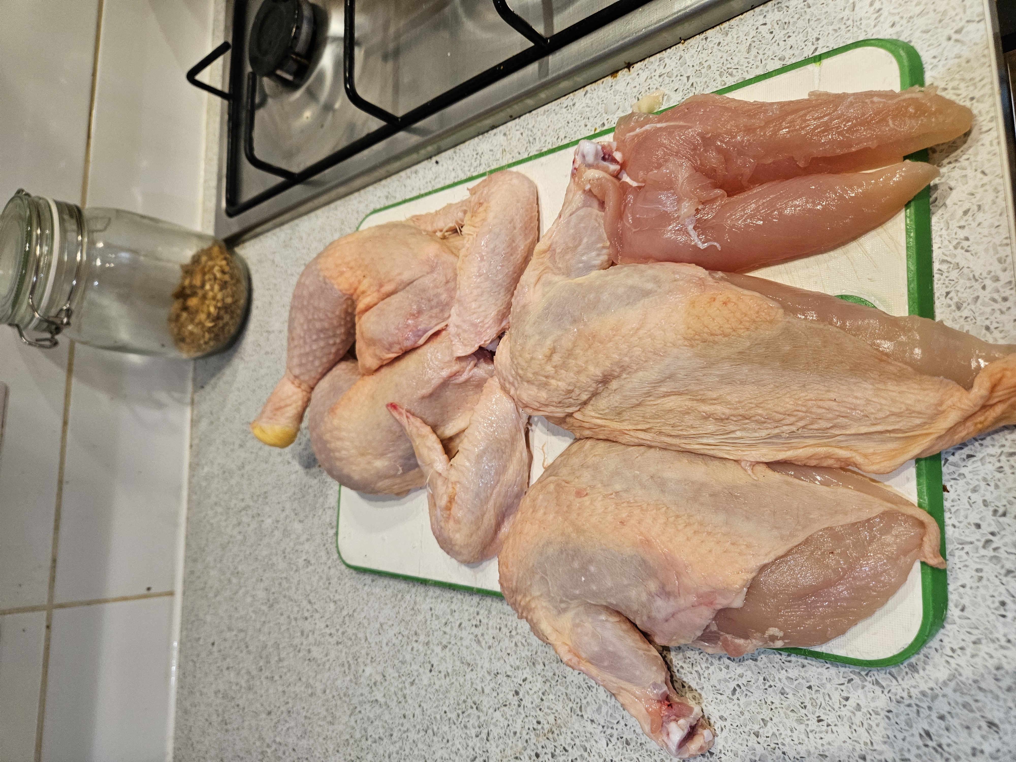 Finished chicken cut angle 2